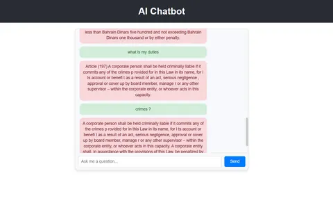 Screenshot of the AI Chatbot project