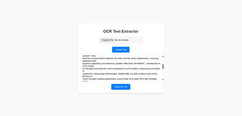 Screenshot of the OCR Extractor project